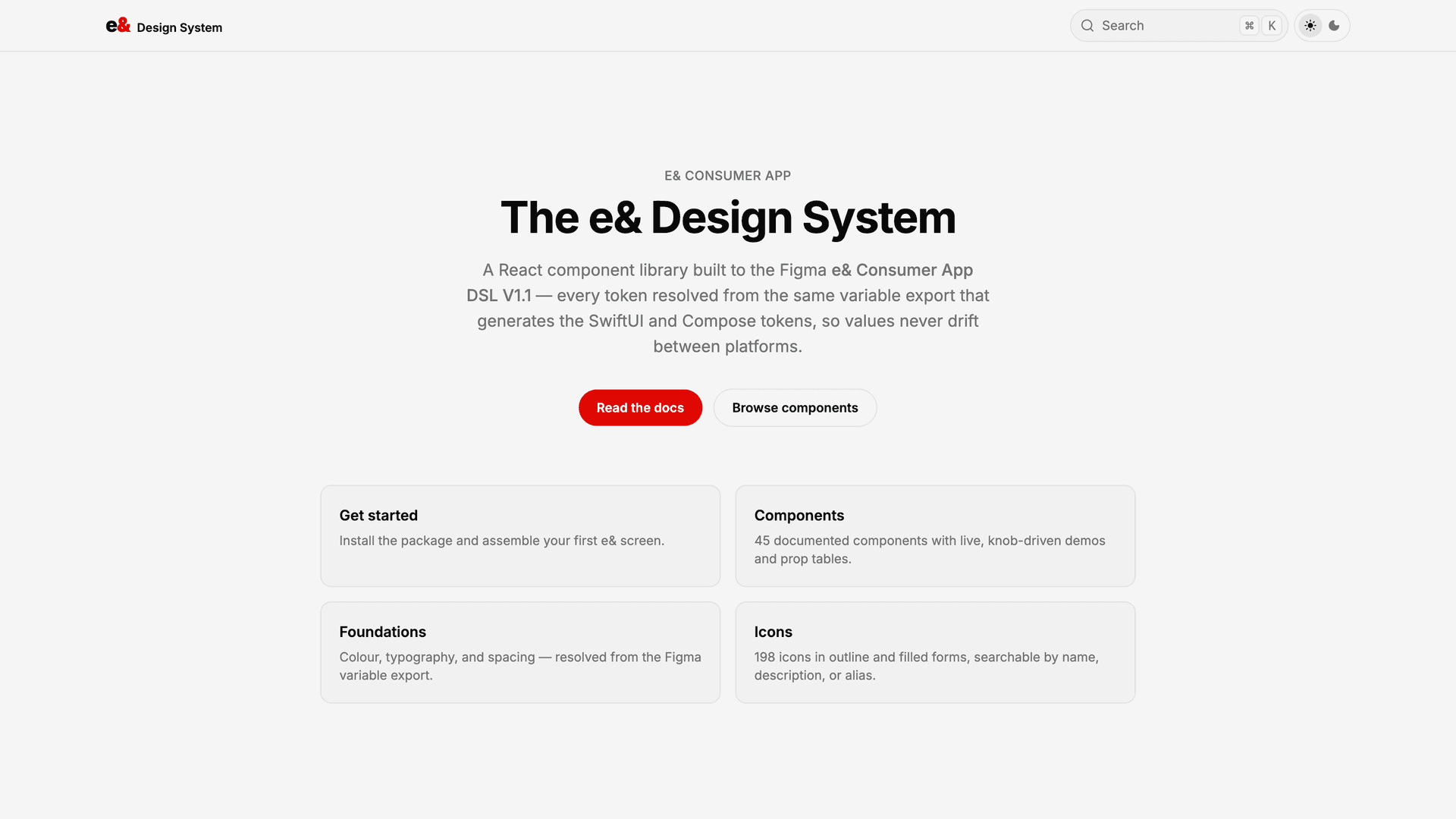 The docs site — the front door to the system, and the thing that made adoption a download instead of a negotiation