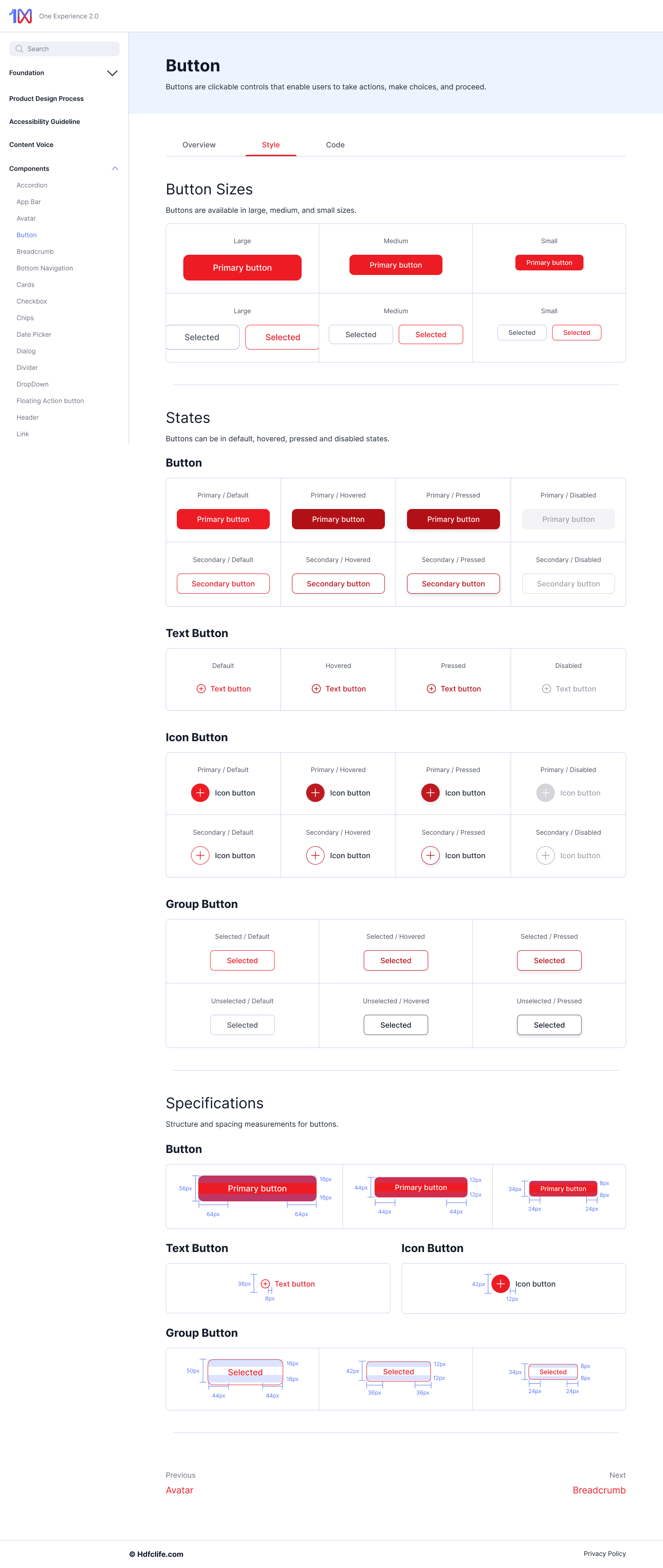 Button — variants, states, and the composition rules behind them